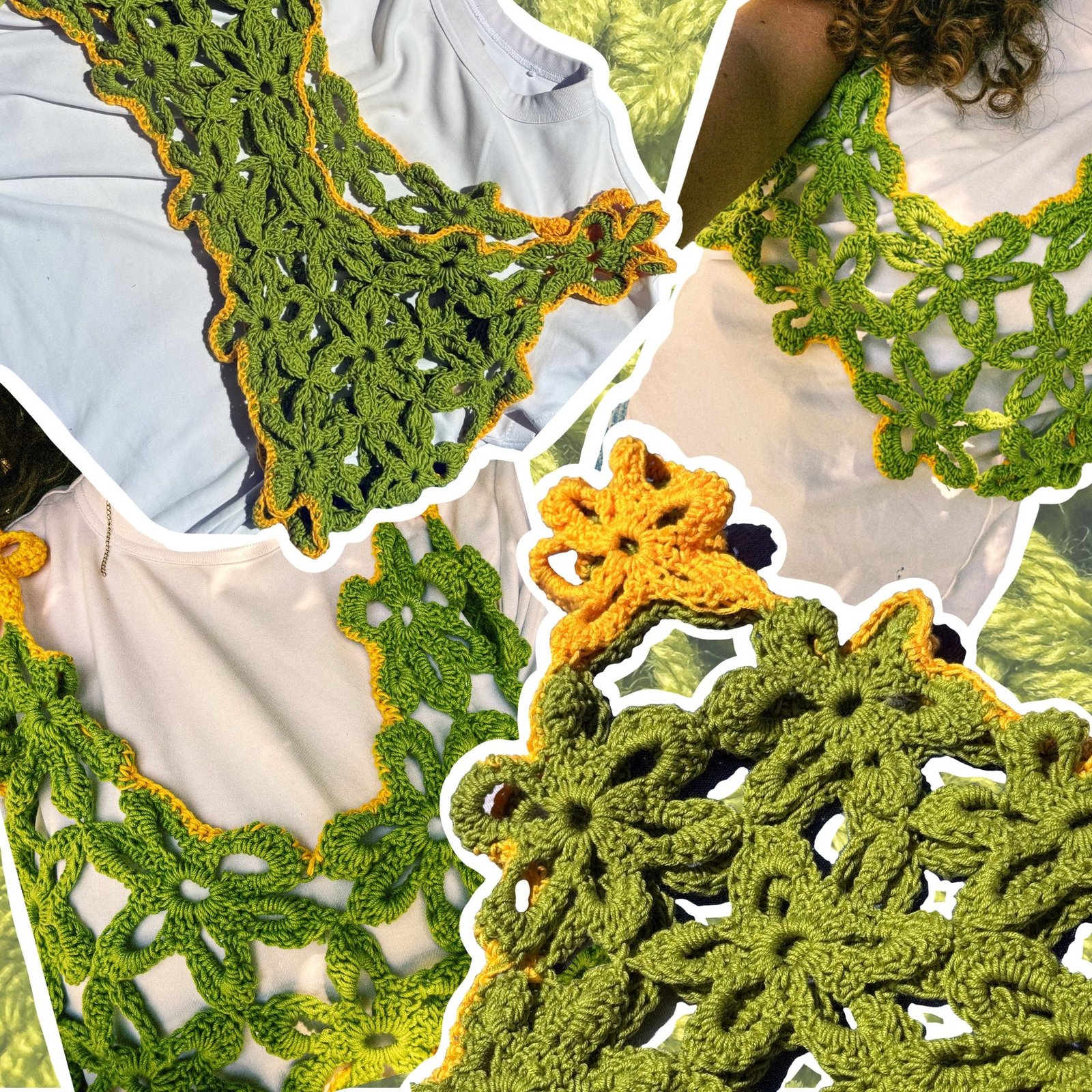 Pensa Tejidos — Green Flower Top