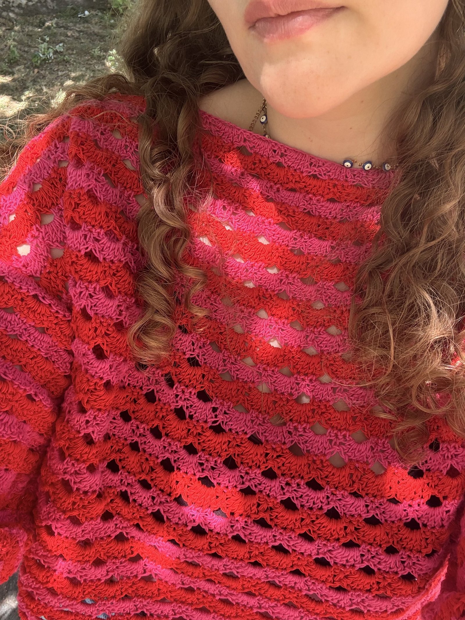 Pensa Tejidos — Red & Pink Cardigan